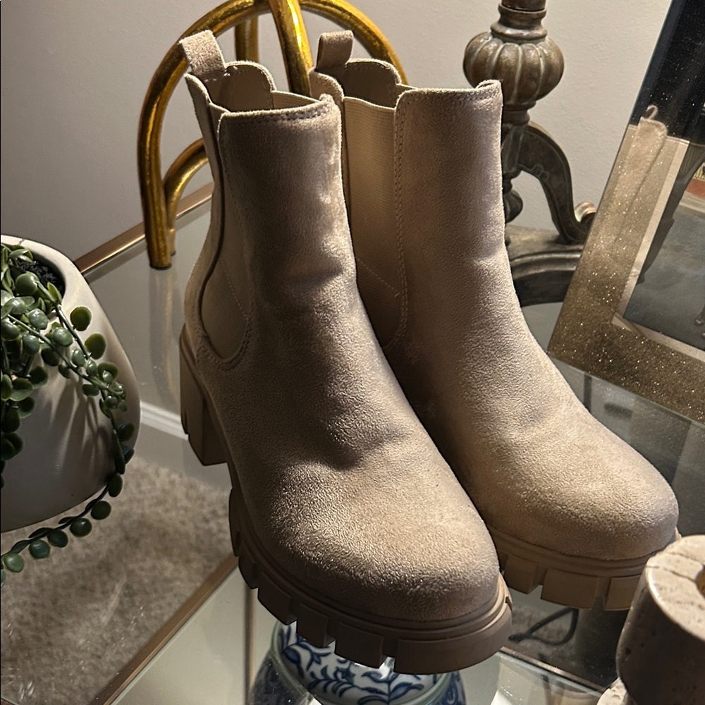 Madden Girl Beige Ankle Booties